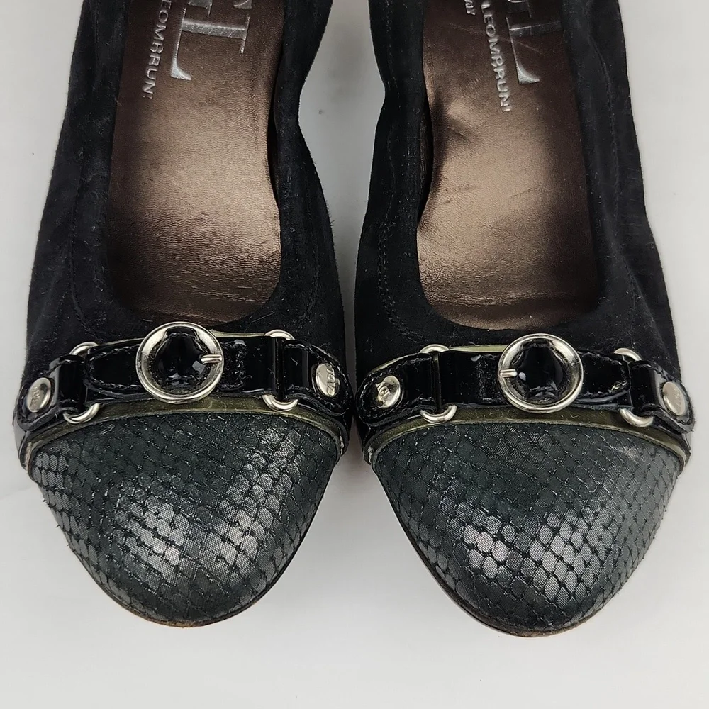 AGL Attilio Giusti Leomaran Monica Snake Cap Toe Leather Ballet Flats Italy